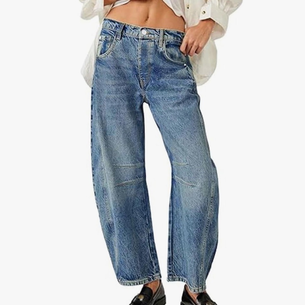 HUNGSON Women’s Y2K Barrel Ankle Baggy Jeans